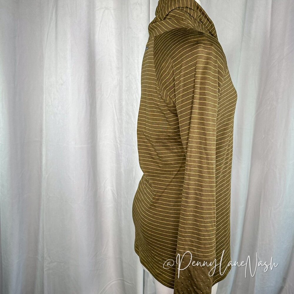 NWT Columbia Silver Falls Long Sleeve Shirt Olive Green Stripe - Picture 4 of 12